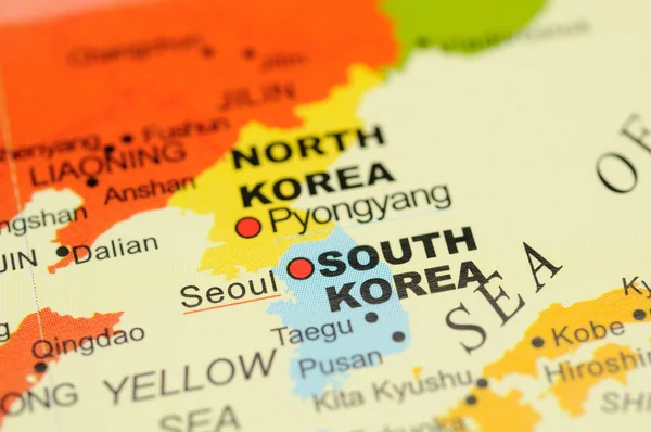 Korei na mapie miasta — Zdjęcie stockowe