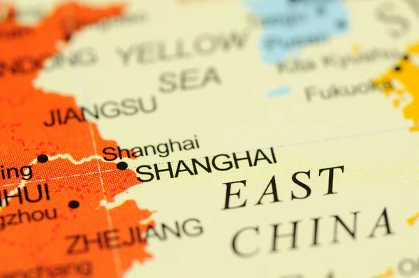 Shanghai no mapa — Fotografia de Stock