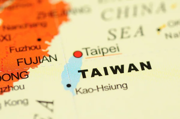 Taiwan no mapa — Fotografia de Stock
