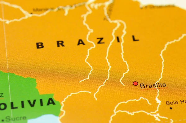 Brasil en el mapa —  Fotos de Stock