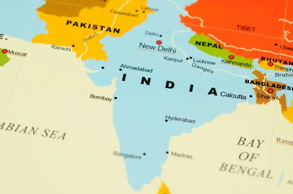 India en el mapa —  Fotos de Stock