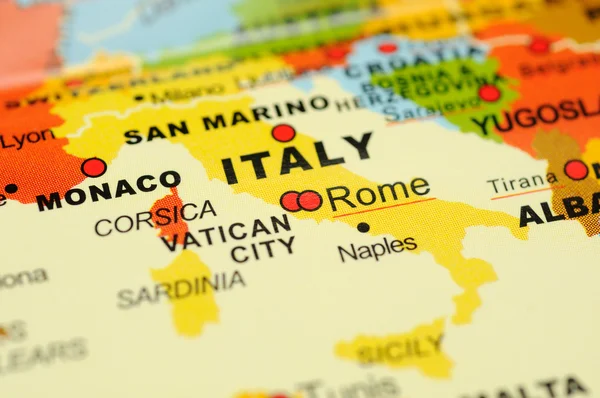 Italia en el mapa —  Fotos de Stock