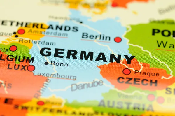 Γερμανία στο χάρτη — Φωτογραφία Αρχείου