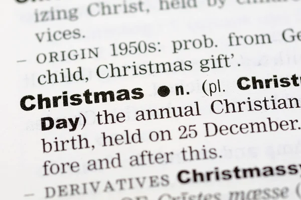 Woordenboekdefinitie van Kerstmis — Stockfoto