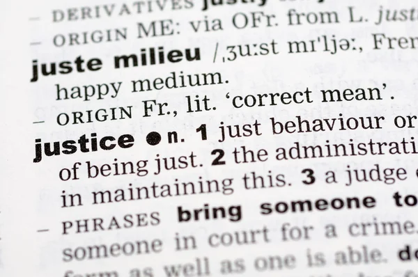 Słownikowej definicji sprawiedliwości — Zdjęcie stockowe