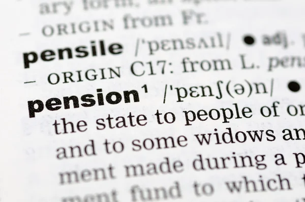 Definição do dicionário de pensão — Fotografia de Stock