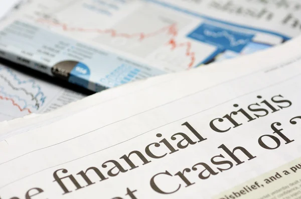 Manchetes de crise financeira — Fotografia de Stock