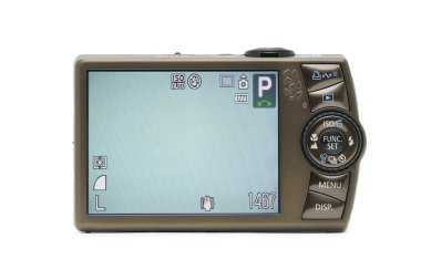 Digital camera with LCD screen on clipart