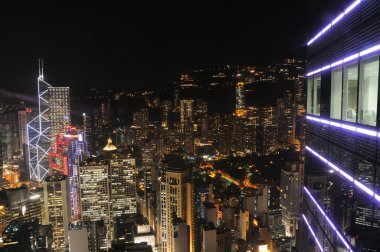 Hong Kong night scene clipart