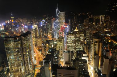 Hong kong gökdelenler, gece