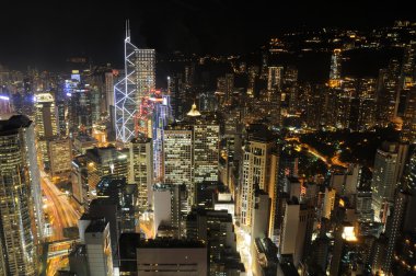 Hong kong gökdelenler, gece