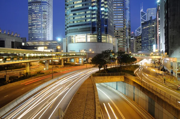 stock image Night traffic in Hong Kong