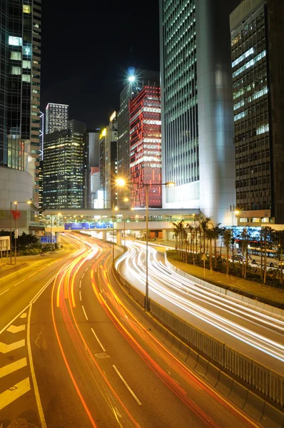 stock image Night traffic in Hong Kong