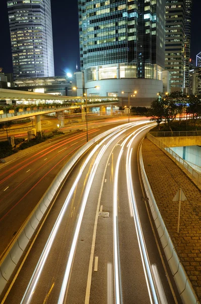 stock image Night traffic in Hong Kong