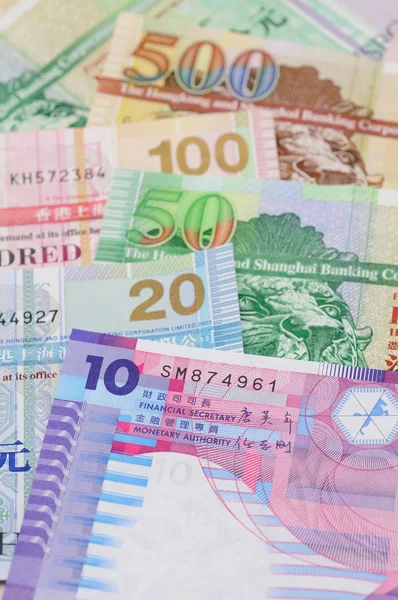 Primo piano delle banconote in dollari di Hong Kong — Foto Stock