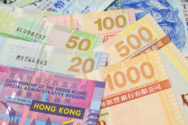 Nahaufnahme von Hongkong-Dollar-Scheinen — Stockfoto