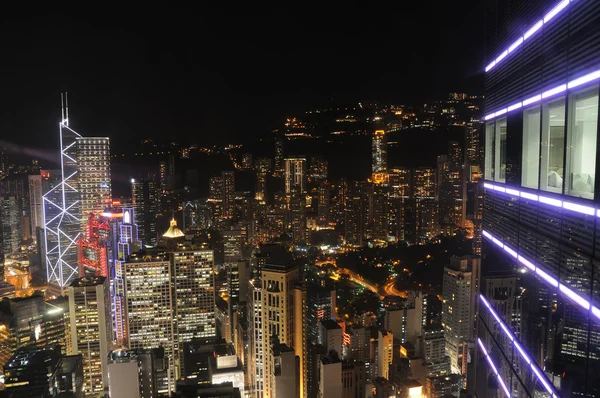 Νυχτερινή Σκηνή Χονγκ Κονγκ — Φωτογραφία Αρχείου