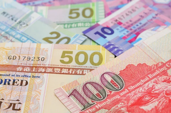Hong Kong долар рахунки крупним планом — стокове фото