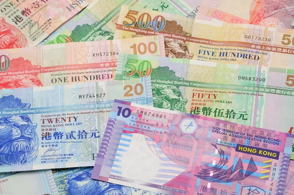 Primo piano delle banconote in dollari di Hong Kong — Foto Stock