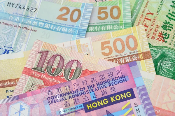 Nahaufnahme von Hongkong-Dollar-Scheinen — Stockfoto