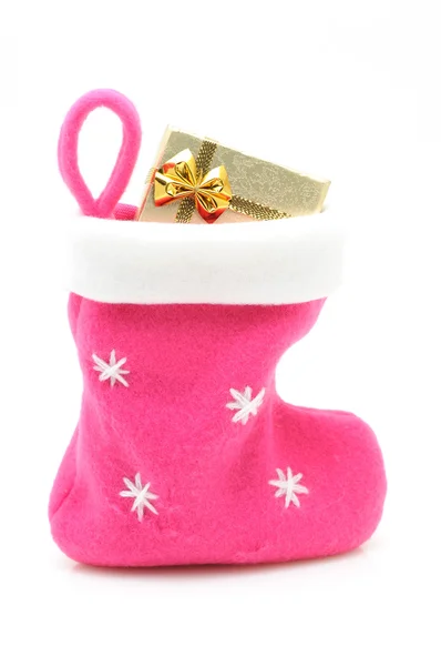 Calza natalizia rosa — Foto Stock