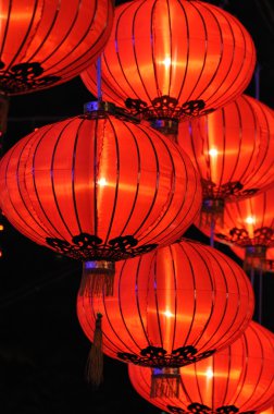 Chinese red lanterns clipart