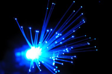 Blue optical fibers clipart