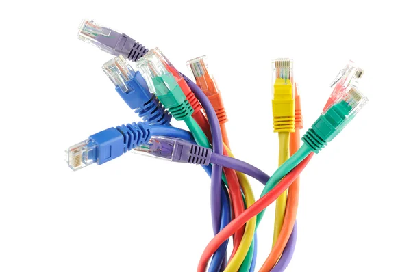 Více barevné počítačové kabely — Stock fotografie