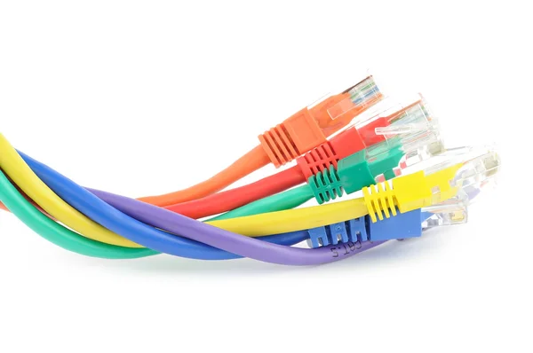 Çok renkli bilgisayar kabloları — Stok fotoğraf