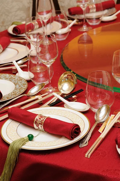 Conjunto de mesa de casamento chinês — Fotografia de Stock