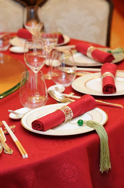Conjunto de mesa de casamento chinês — Fotografia de Stock