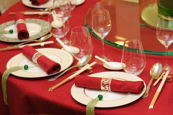 Çin düğün masa seti — Stok fotoğraf