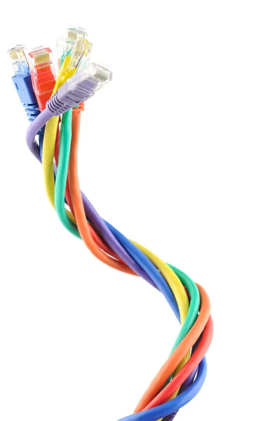 Разноцветные компьютерные кабели Лицензионные Стоковые Фото