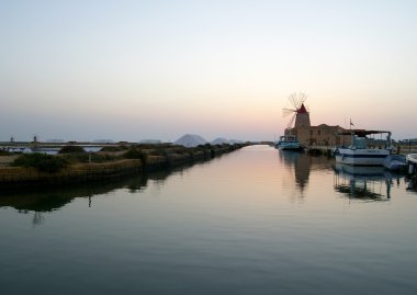 Windmill at Marsala clipart