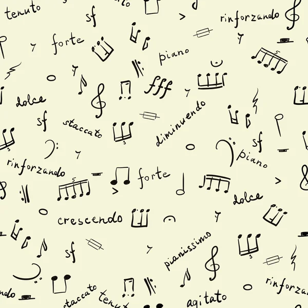 Шаблон с музыкальными знаками — стоковый вектор