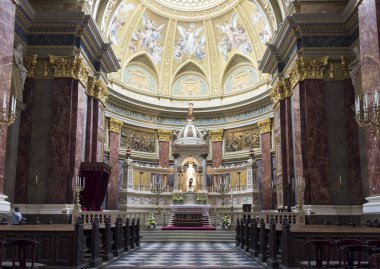 St. Stephen's Basilica, central part with altar clipart