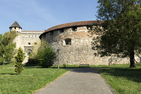 Middeleeuwse bastion in Koninklijk Paleis van Boeda, Boedapest, — Stockfoto