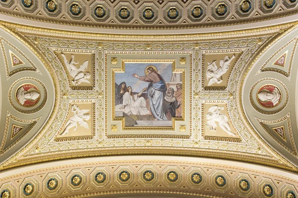 Bazilika svatého Štěpána, close-up Ježíše freska — Stock fotografie