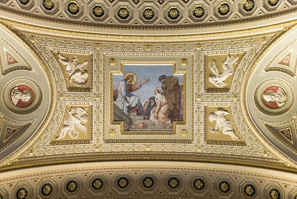 Bazilika svatého Štěpána, Ježíš freska closeup — Stock fotografie
