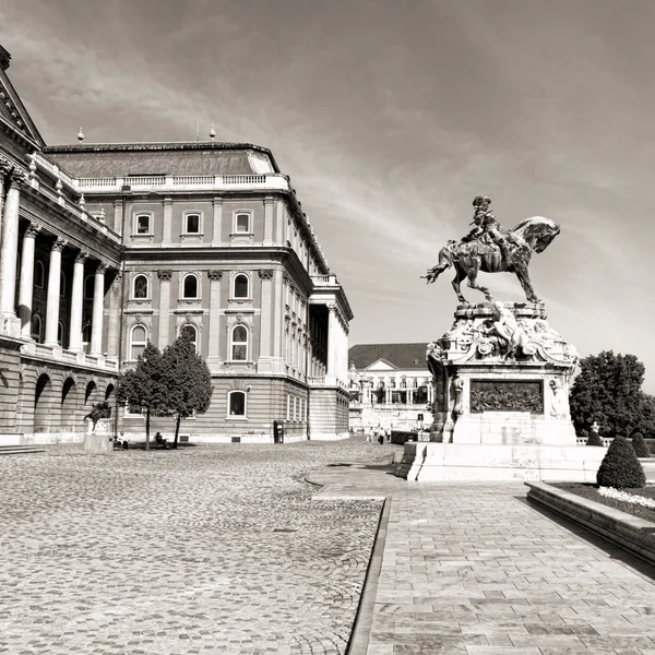 Koninklijk Paleis in Boedapest (zwart-wit) — Stockfoto
