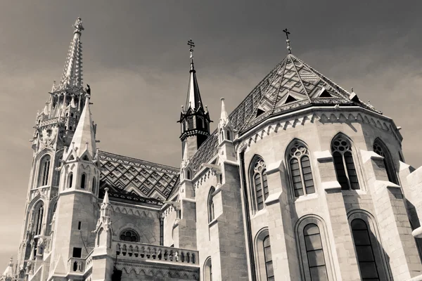 Matthias Church (monochrome), Budapest — Stock Photo, Image