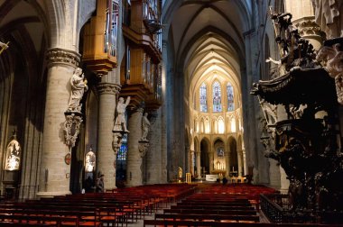 Interior of St. Michael and St. Gudula Cathedral, Brussels clipart