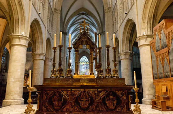 Interiér svatého Michala a svatého gudula cathedral, Brusel — Stock fotografie