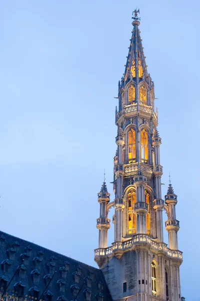 Tower of the Town Hall of Grand Place, Brussels — Stock Photo, Image