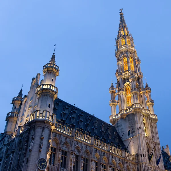 Tower of the Town Hall of Grand Place, Brussels — Stock Photo, Image