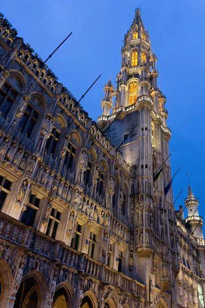 Věž radnice grand place, Brusel — Stock fotografie