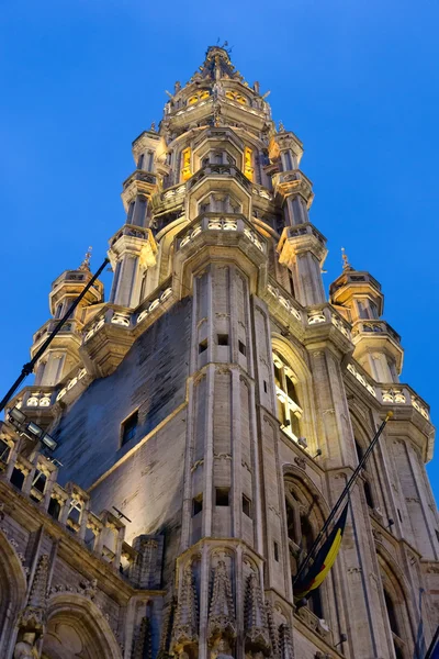 盛大的地方，布鲁塞尔，大会堂的塔 — 图库照片