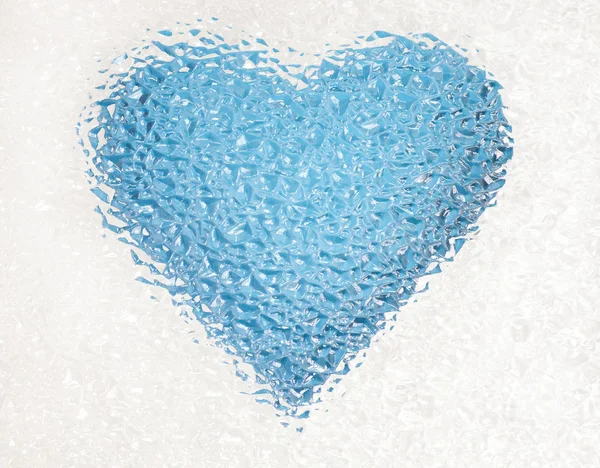 Замороженное глубокое синее сердце — стоковое фото