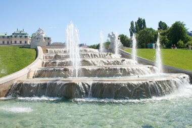 Fountain near Belvedere Castle in Vienna clipart