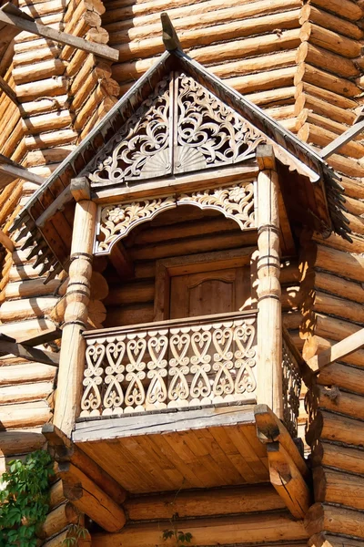 stock image Wooden carved balcony